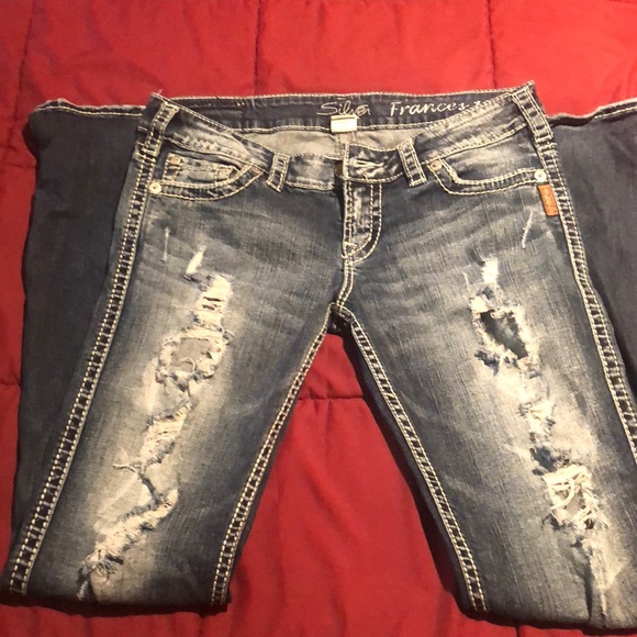 Distressed Silver Jeans - Picture 1 of 6
